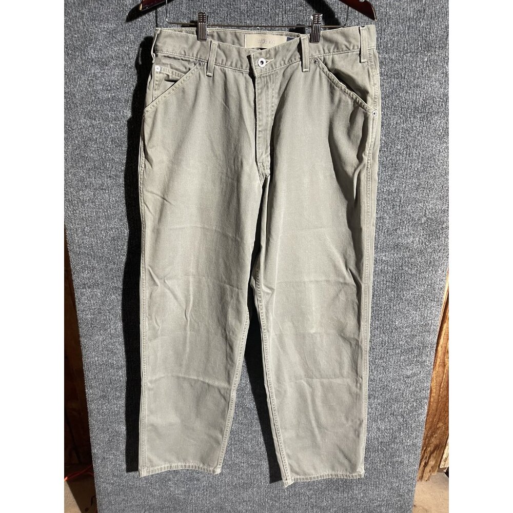Gap Blue Jeans Mens 35x34 Beige Wide Leg Relaxed Fit Denim Pants Casual